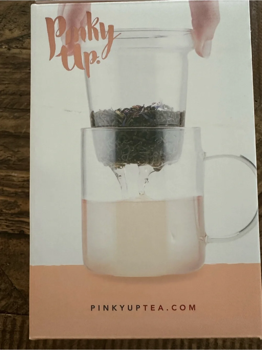 Pinky Up Blake Glass Tea Infuser Mug 16 oz New in Box